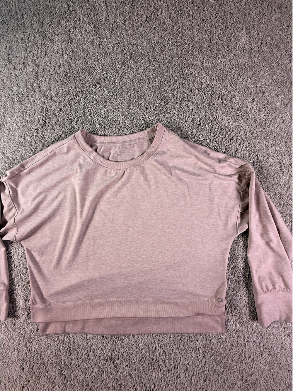 Gap fit Women’s Brushed Tech Jersey Cropped Oversized In Pink Size Large